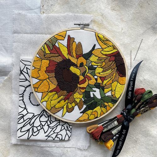 Embroidery Kit Sunflower 8" KW SUN by Kate Wyatt