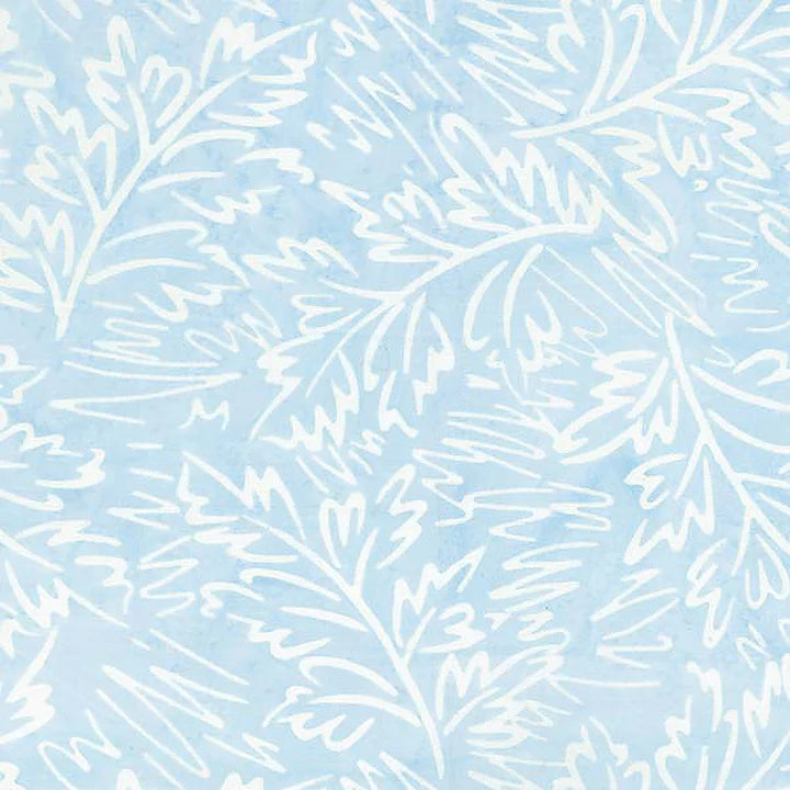 Scribbles Batiks Sketched Foliage Light Blue by Banyan Batiks by the yard