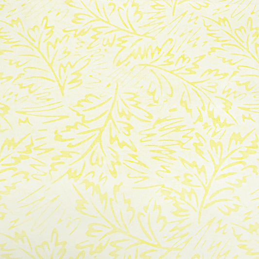 Scribbles Batiks Sketched Foliage Pale Yellow by Banyan Batiks by the yard