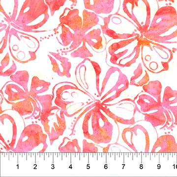 Paradise Bay, Batiks by Northcott, Pink Blush, by the yard-