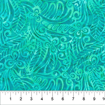 Paradise Bay, Batiks by Northcott, Teal, by the yard-