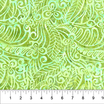 Paradise Bay, Batiks by Northcott, Avacado, by the yard-