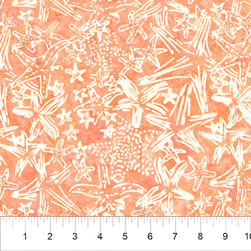 Paradise Bay, Batiks by Northcott, Peach, by the yard-