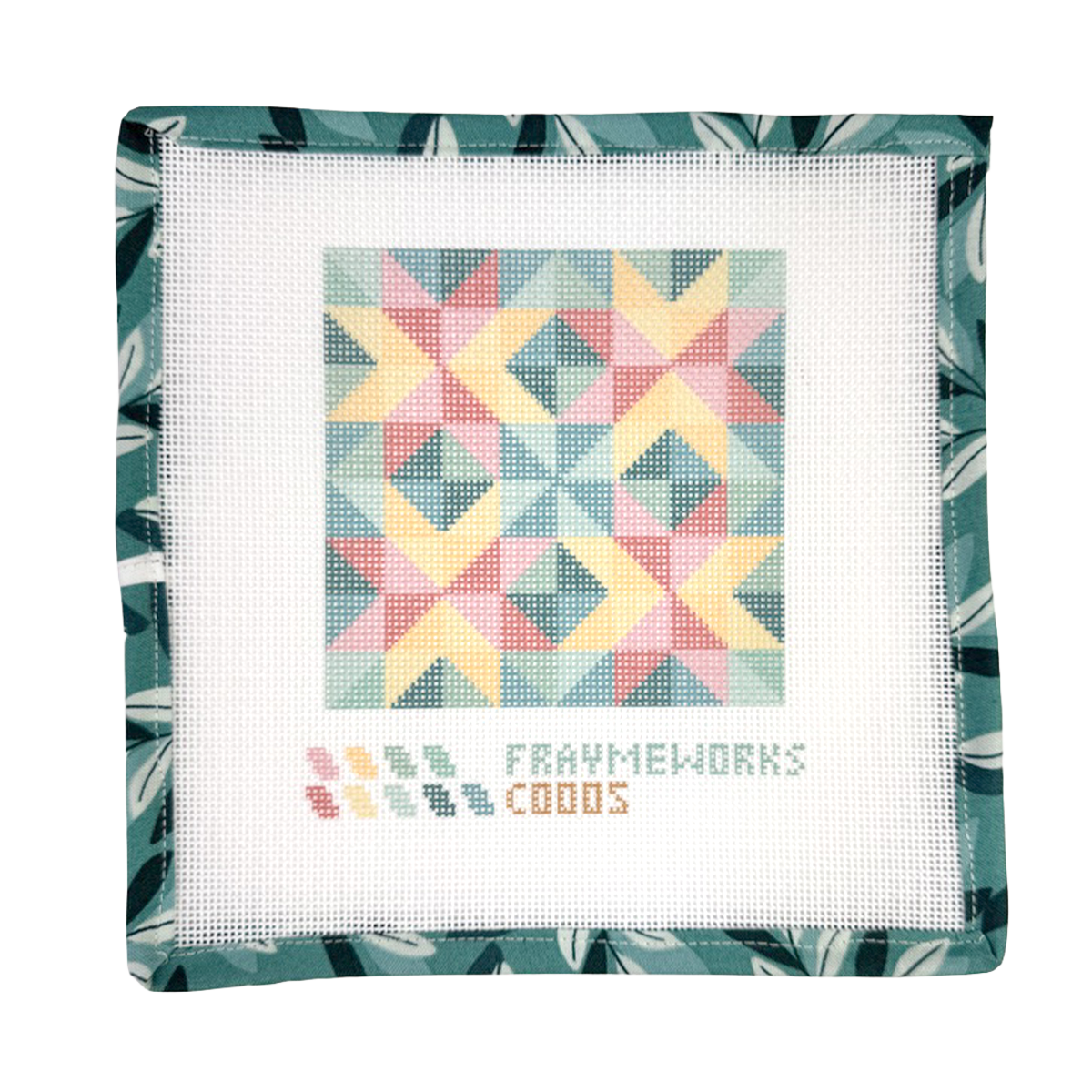 Star Quilt Block 4x4" Needlepoint Canvas