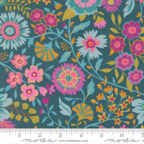 Parlor Wild And Free Peacock 11961 16 Moda by the yard