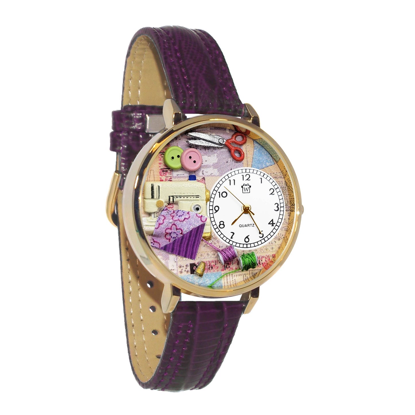 Sewing 3D Watch | Handmade in USA | Gold or Silver Finish: Silver