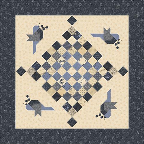 Pre Order Bluebird Quartet Quilt Kit with Bluebird's Nest from Moda Pre Order Nov/Dec 2025 shipping