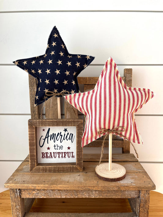 2pc. Rustic 4th of July Star Set - Vintage Star