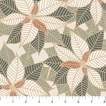Snowfall from Figo, cream Poinsettia, by the yard