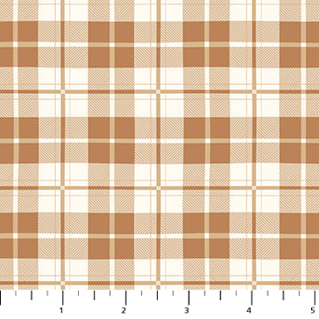 Snowfall from Figo, Rust Plaid, by the yard