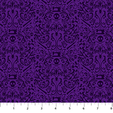 Mr. Bones Sews - Damask in Black - Kimberlee Peers-Moore - 91080-84  - by the yard