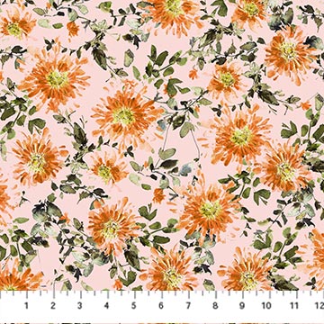 Pink Large Floral, flourish from Figo by the yard