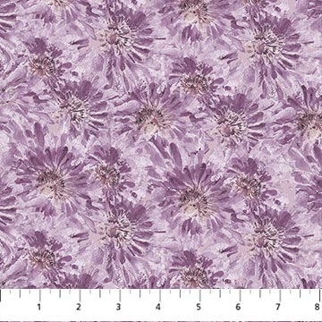 Purple Floral Text, flourish from Figo by the yard