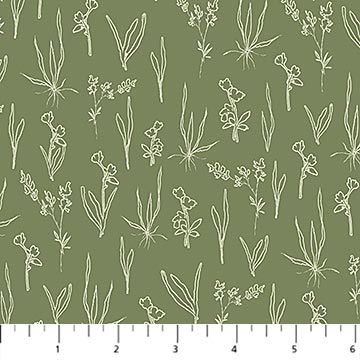 Green Line Floral, flourish from Figo by the yard
