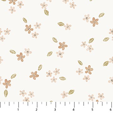 Floral Cream Tiny Waddles from Figo, by the yard