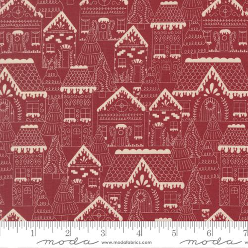 Gingerbread Lane Cranberry 26150 18 Moda by the yard