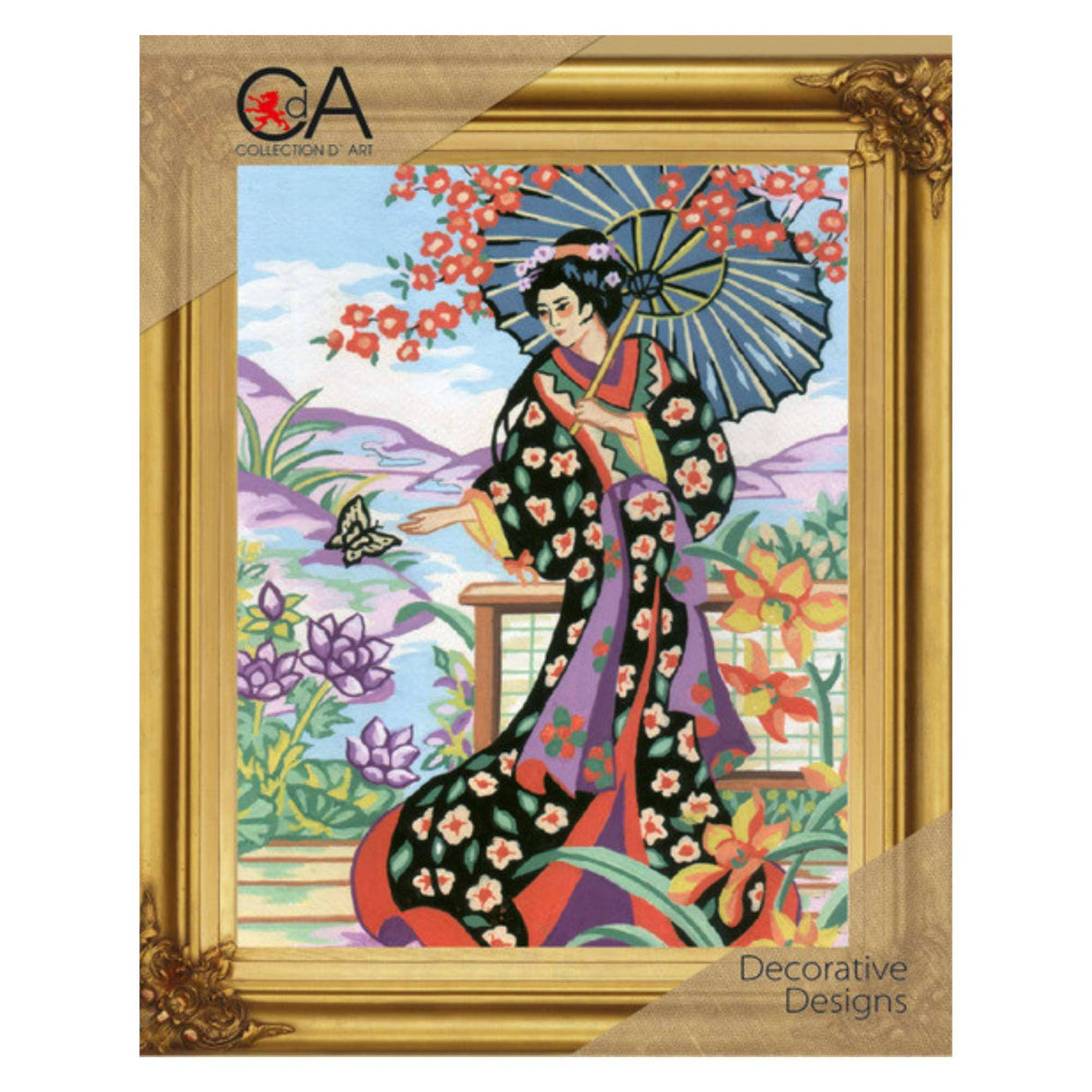 Tapestry Printed Kit Needlepoint Japanese Lady