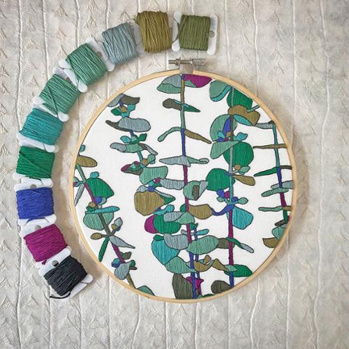 Embroidery Kit Eucalyptus KWEMB0013 by Kate Wyatt