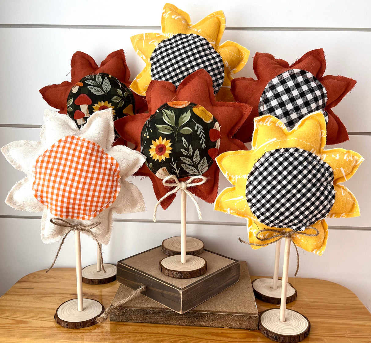 2pc. Summer Fall Sunflower Set - Autumn Rust