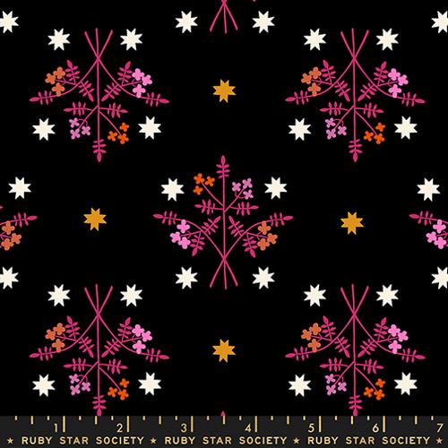 1 800 Calico Black RS4171 16 Ruby Star by the Yard