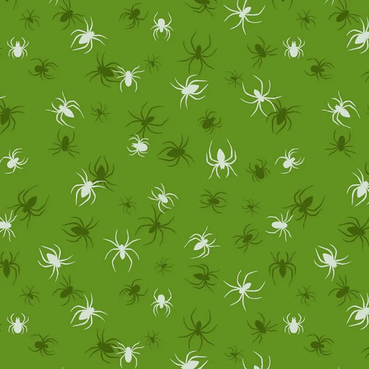 Glow in the dark, green spiders by the yard