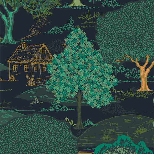 Art Gallery Fabrics Abode Collection, Hillside Cottage by the yard