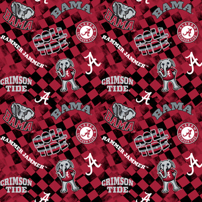 NCAA-Alabama Check Allover Cotton by the yard