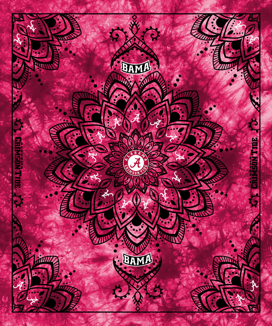 Officially Licensed Minky Fleece Alabama Crimson Tide Wall Tapestry and Throw Blanket-48" x 56"
