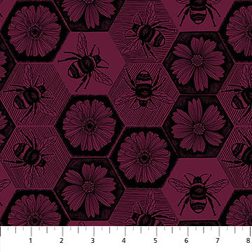 Anna Maria Textiles, Indelible Ink, Mulberry Busy by the yard