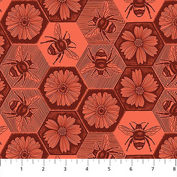 Anna Maria Textiles, Indelible Ink,  Coral Busy by the yard