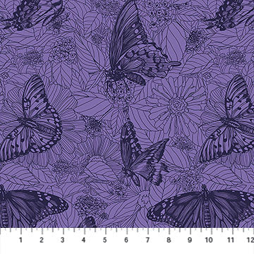 Anna Maria Textiles, Indelible Ink,  Winging It, Blurberry by the yard