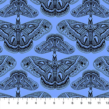Anna Maria Textiles, Indelible Ink,  Cercropia, Cerulean by the yard