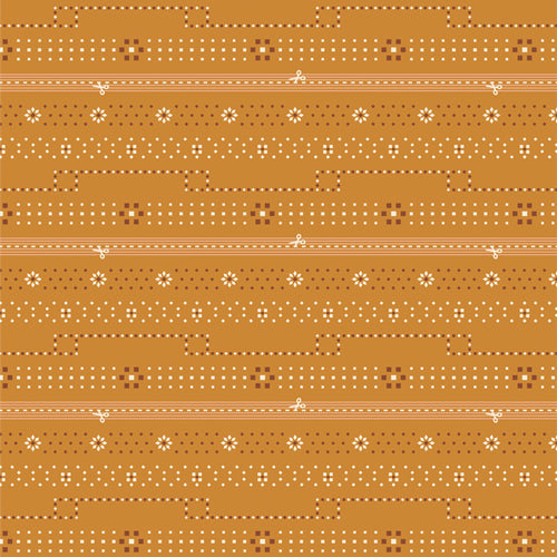 Bandana Bound Amber Bound, 2.5" printed binding fabric