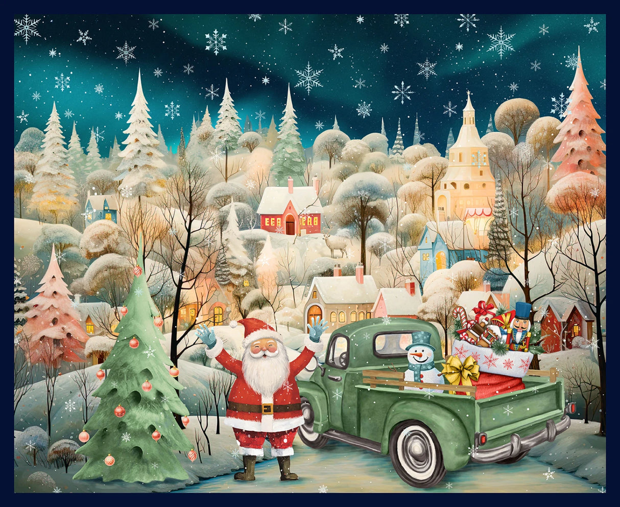 Comfort and Joy from Blank Quilting, Green Christmas Panel