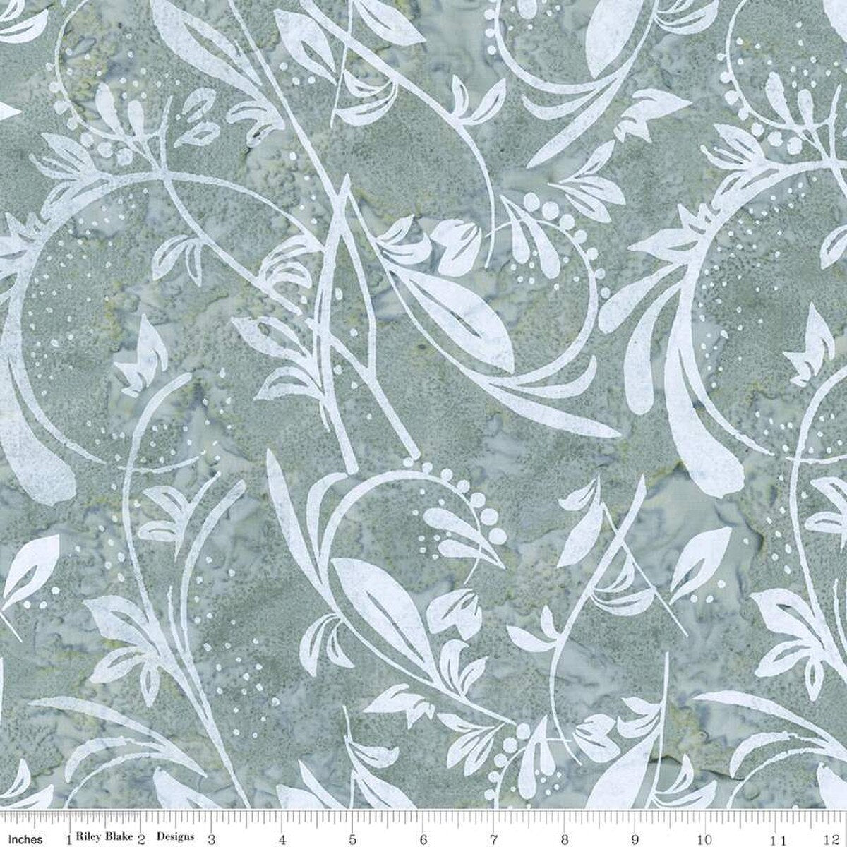 Expressions Batiks Blooms at Dusk Harbor Gray from Riley Blake y the yard