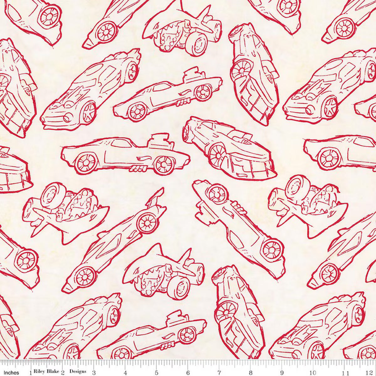Batiks Full Throttle Hot Wheels™ Cranberry Chip from Riley Blake by the Yard