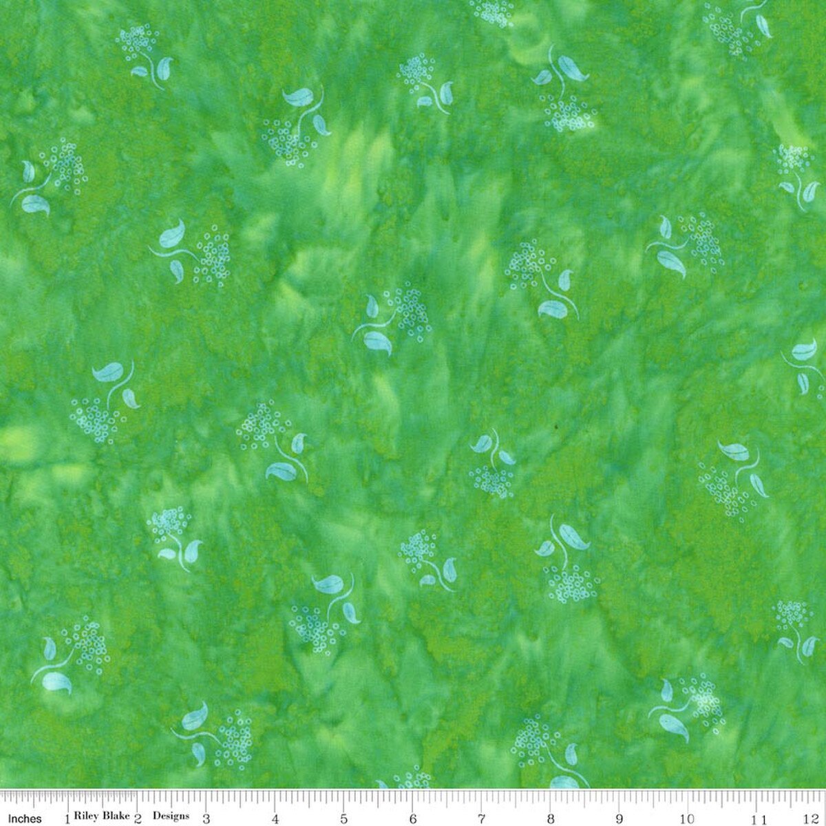 Batiks Wild Blossoms Sew Soft Rayon Green Apple by the yard from Riley Blake