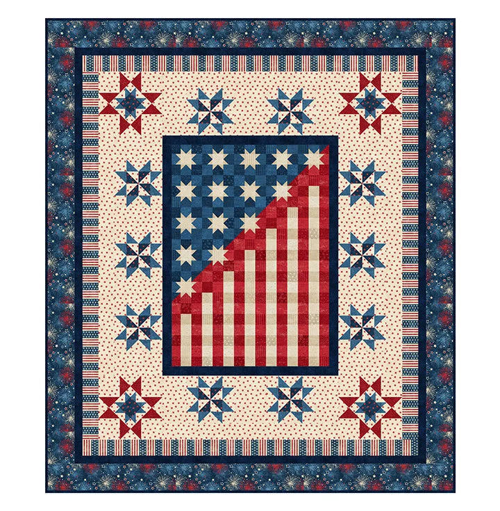 Quilt Kit Top Celebration of Stars Northcott 76" x 88"