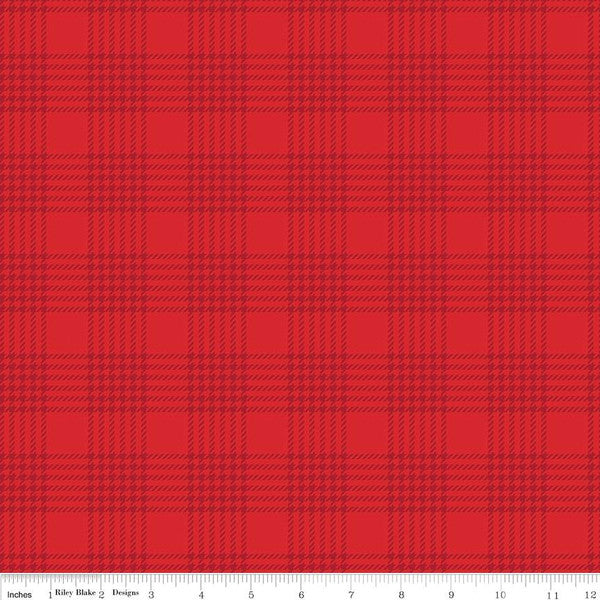 Peace on Earth, Red Plaid, by Riley Blake