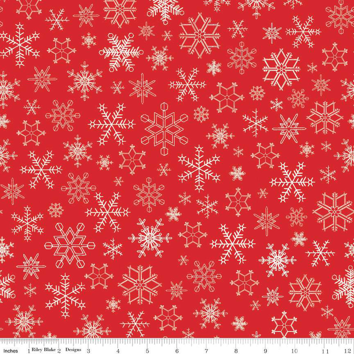 Peace on Earth, Red Snowflakes, by Riley Blake