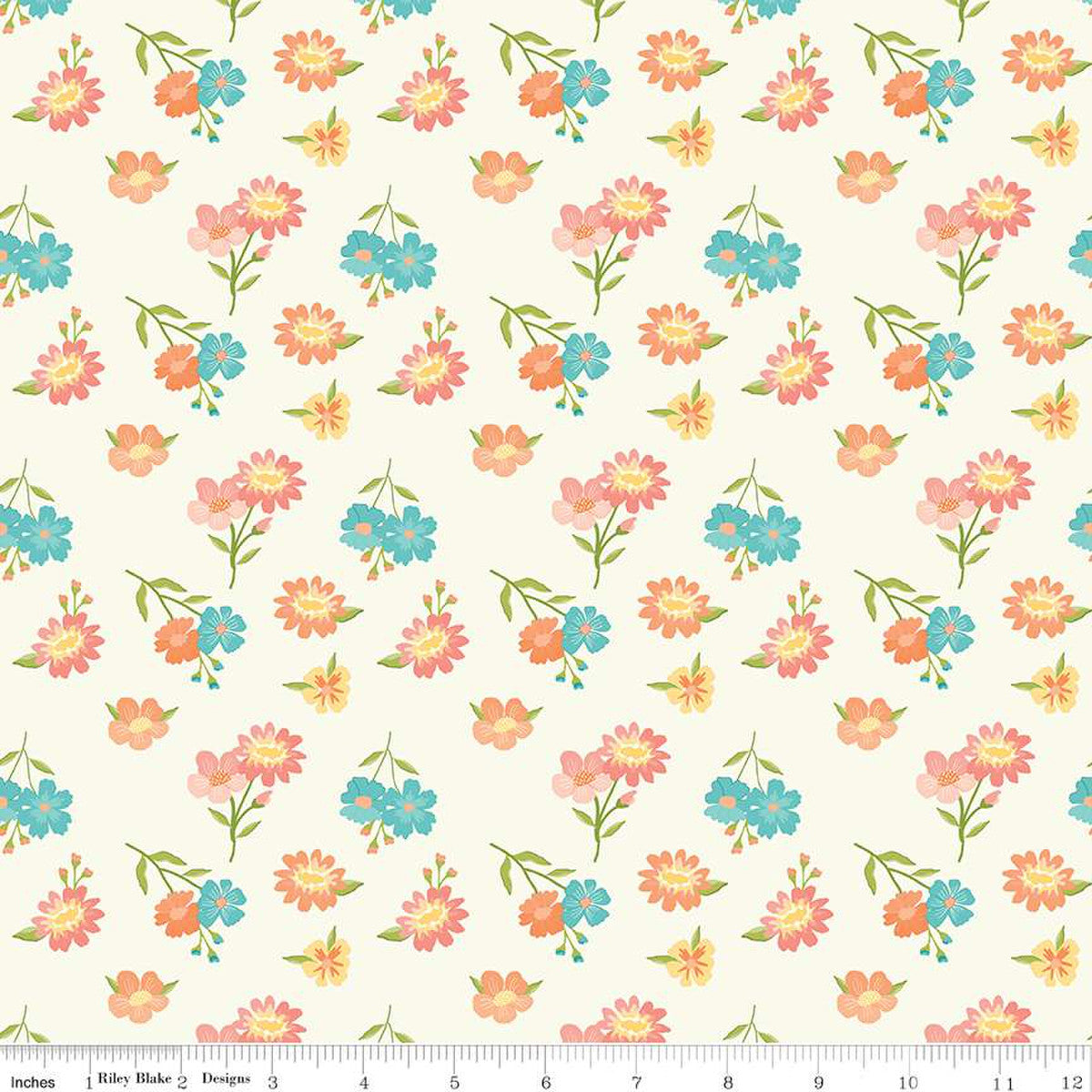 Riley Blake, Spring's in Town floral cream by the yard