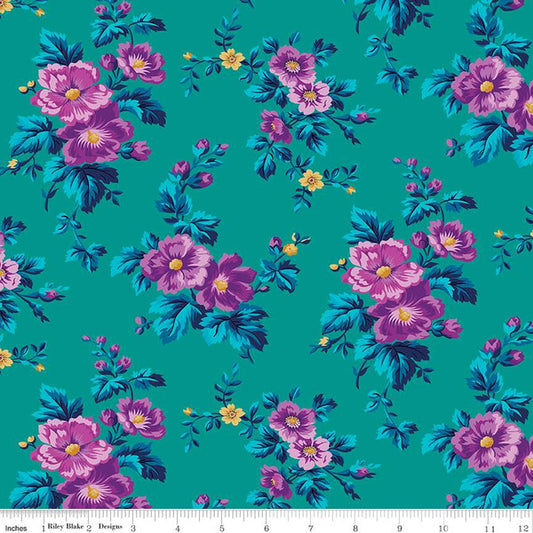 Riley Blake Brilliance Main Teal, by the yard