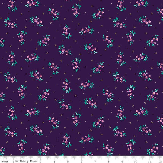 Riley Blake Brilliance Delicate Floral Plum, by the yard