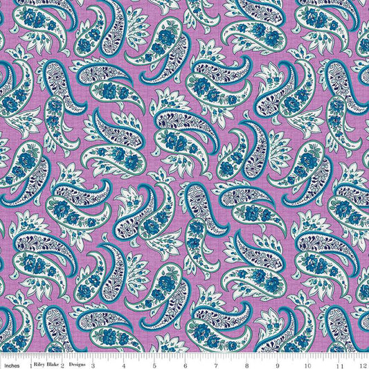 Riley Blake Brilliance Paisley violet, by the yard