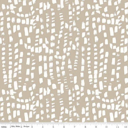 Blue Escape Coastal Texture Taupe by the yard