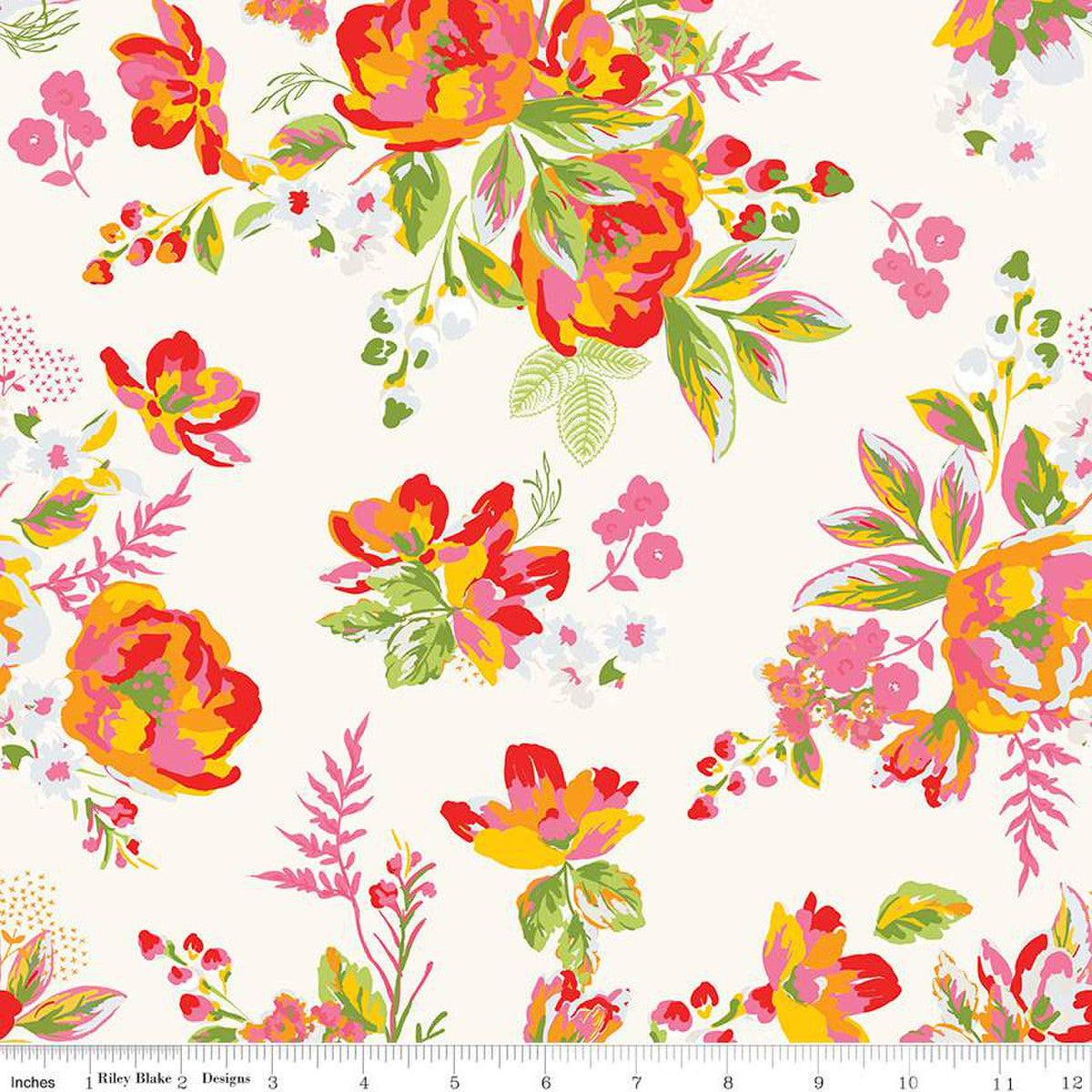 Picnic Florals by Riley Blake, Main Cream by the yard