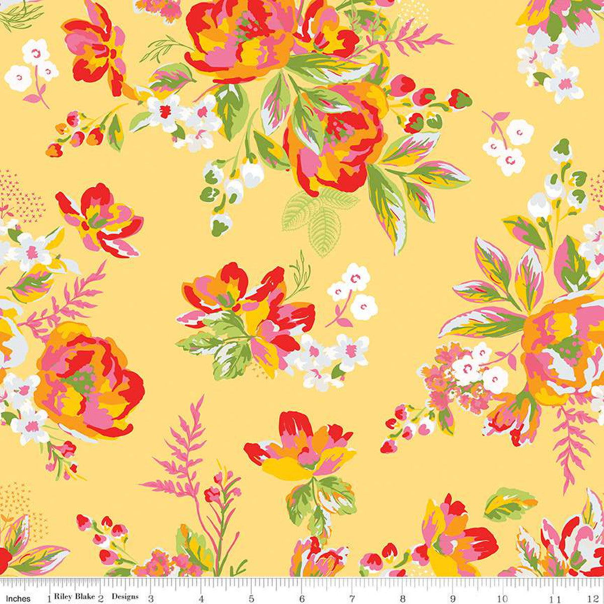 Picnic Florals by Riley Blake, Main Yellow by the yard