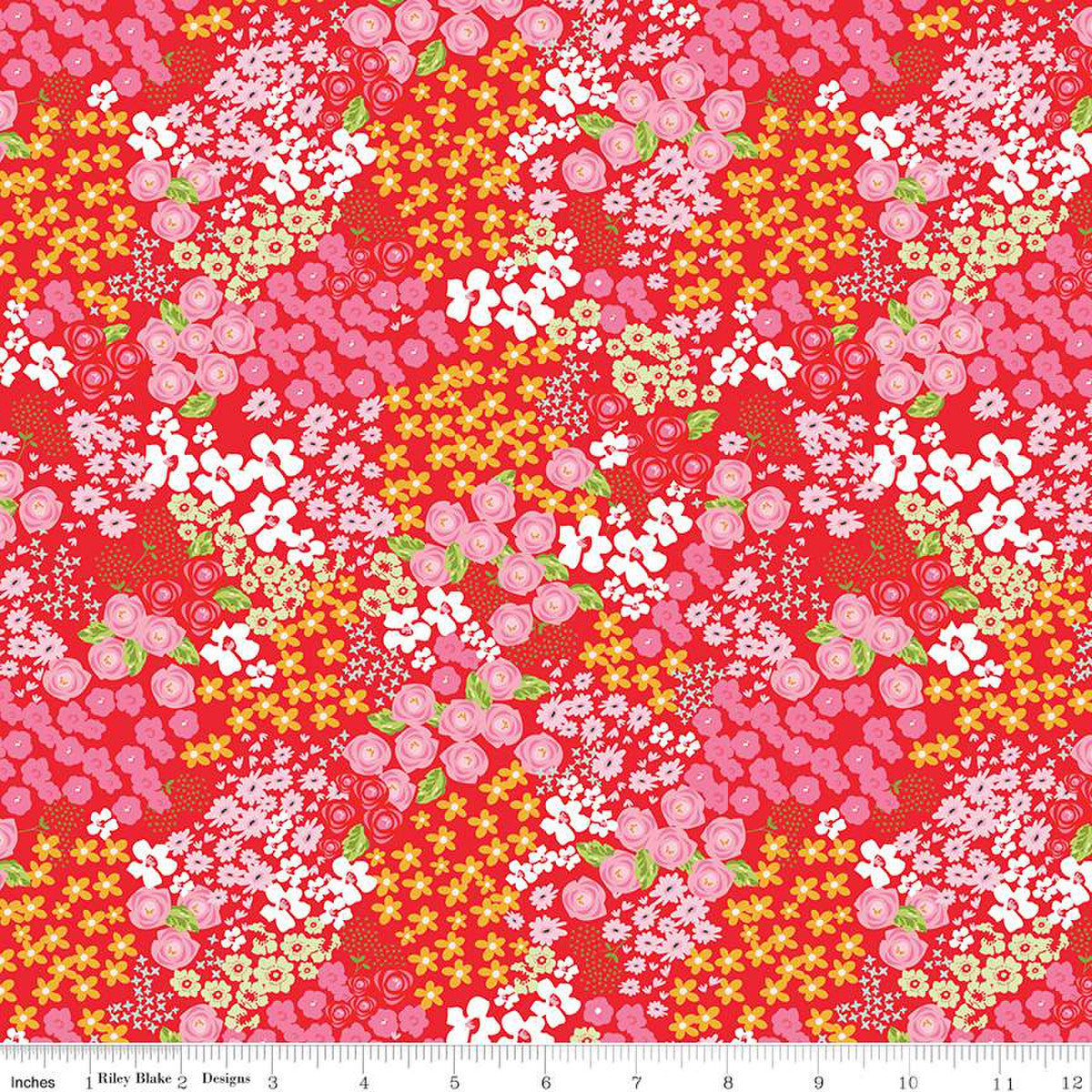 Picnic Florals by Riley Blake, Garden Red by the yard