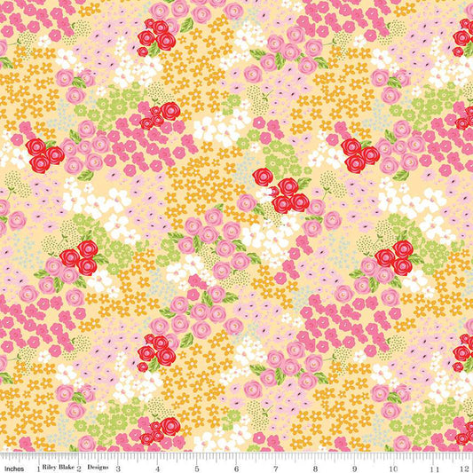 Picnic Florals by Riley Blake, Garden Yellow by the yard