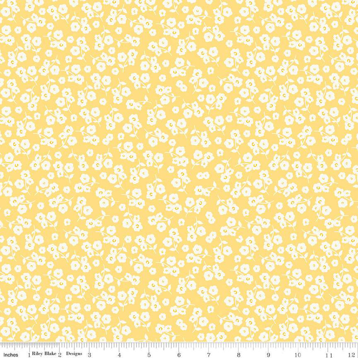 Picnic Florals by Riley Blake, Ditsy Yellow by the yard